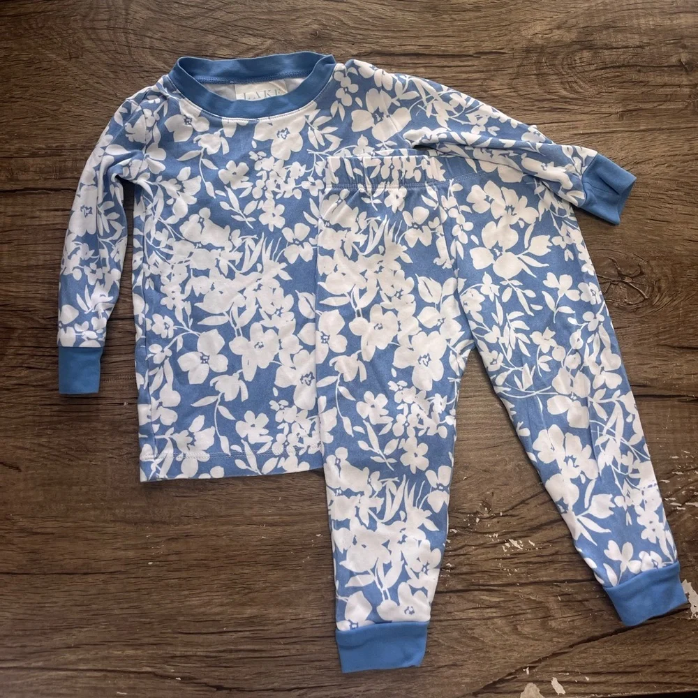 LAKE Baby Long-Long Set in Sky Floral size 2